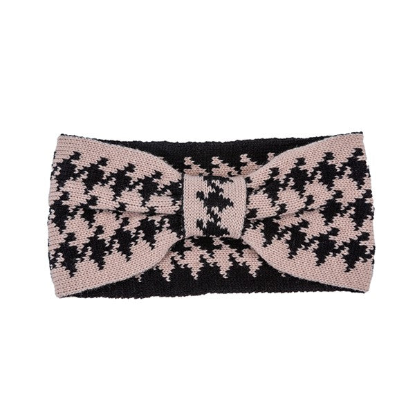 HOUNDSTOOTH BOW HEAD BAND