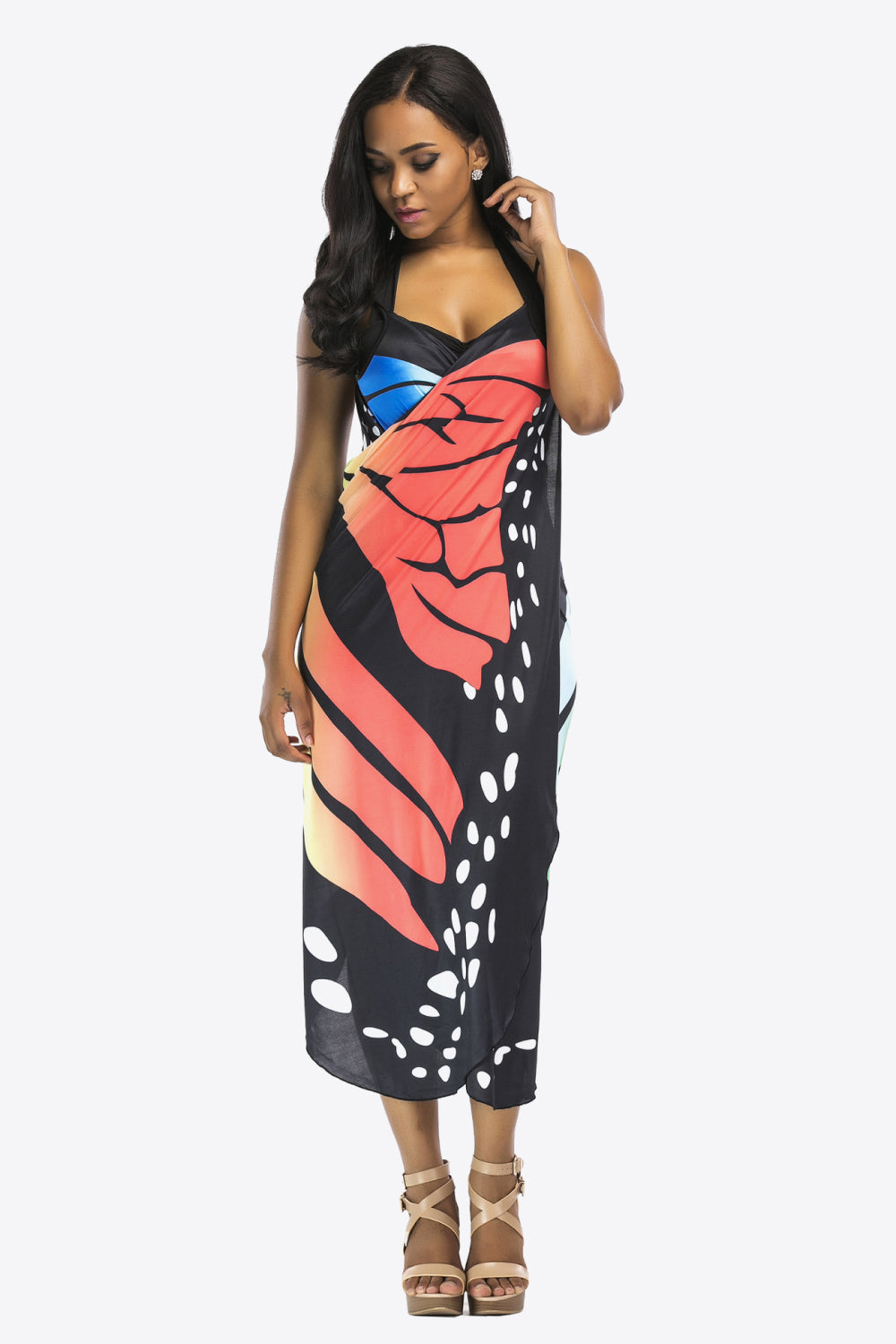 Women's Butterfly Spaghetti Strap Swimsuit Cover Up