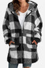 Double Take Plaid Long Sleeve Hooded Coat
