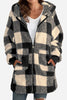 Double Take Plaid Long Sleeve Hooded Coat