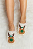 Green Rudolph Print Plush Slide Slippers