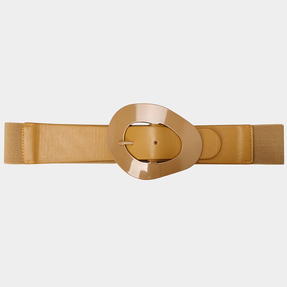 Fashion Oval Shape Buckle Elastic Belt